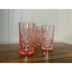 Dublin Crystal Blush Highball, Set of 4